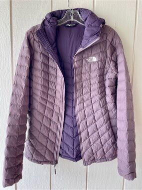 The North Face Thermoball Women's Lavender Quilted Hooded Puffer Jacket